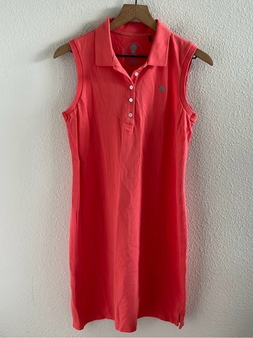Tommy Bahama Preppy Collared Travel Mom Athleisure Dress Coral Small